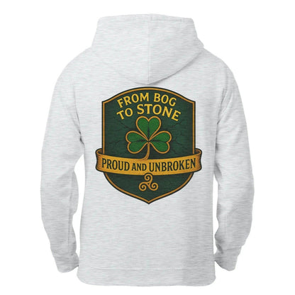 Irish Zip Hoodie - From Bog to Stone Unbroken, Unisex - Celtic Wolfwear