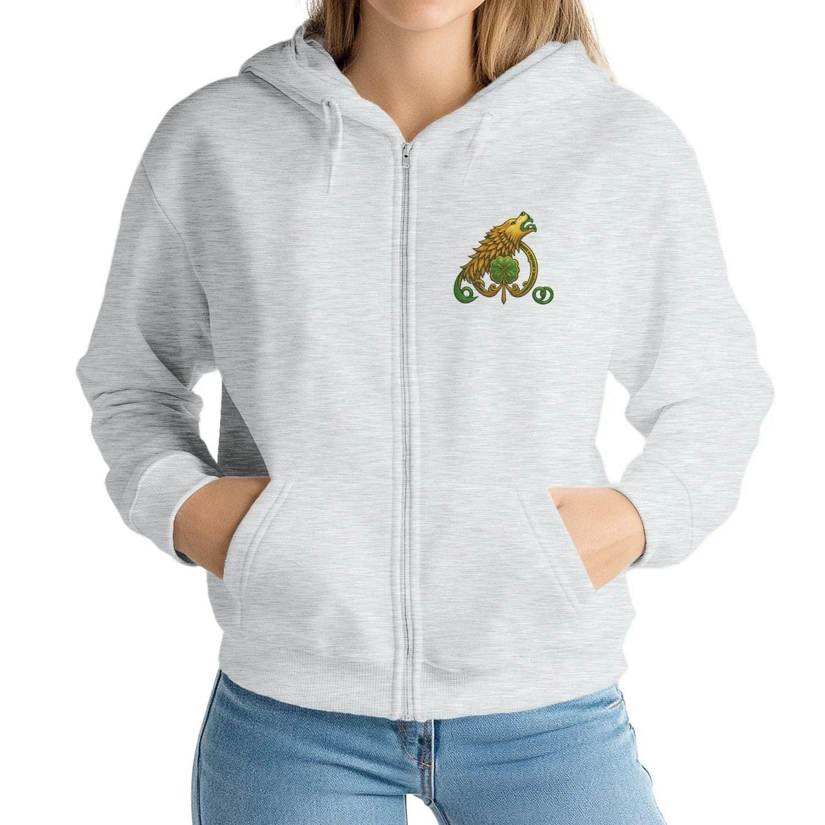 Irish Zip Hoodie - From Bog to Stone Unbroken, Unisex - Celtic Wolfwear