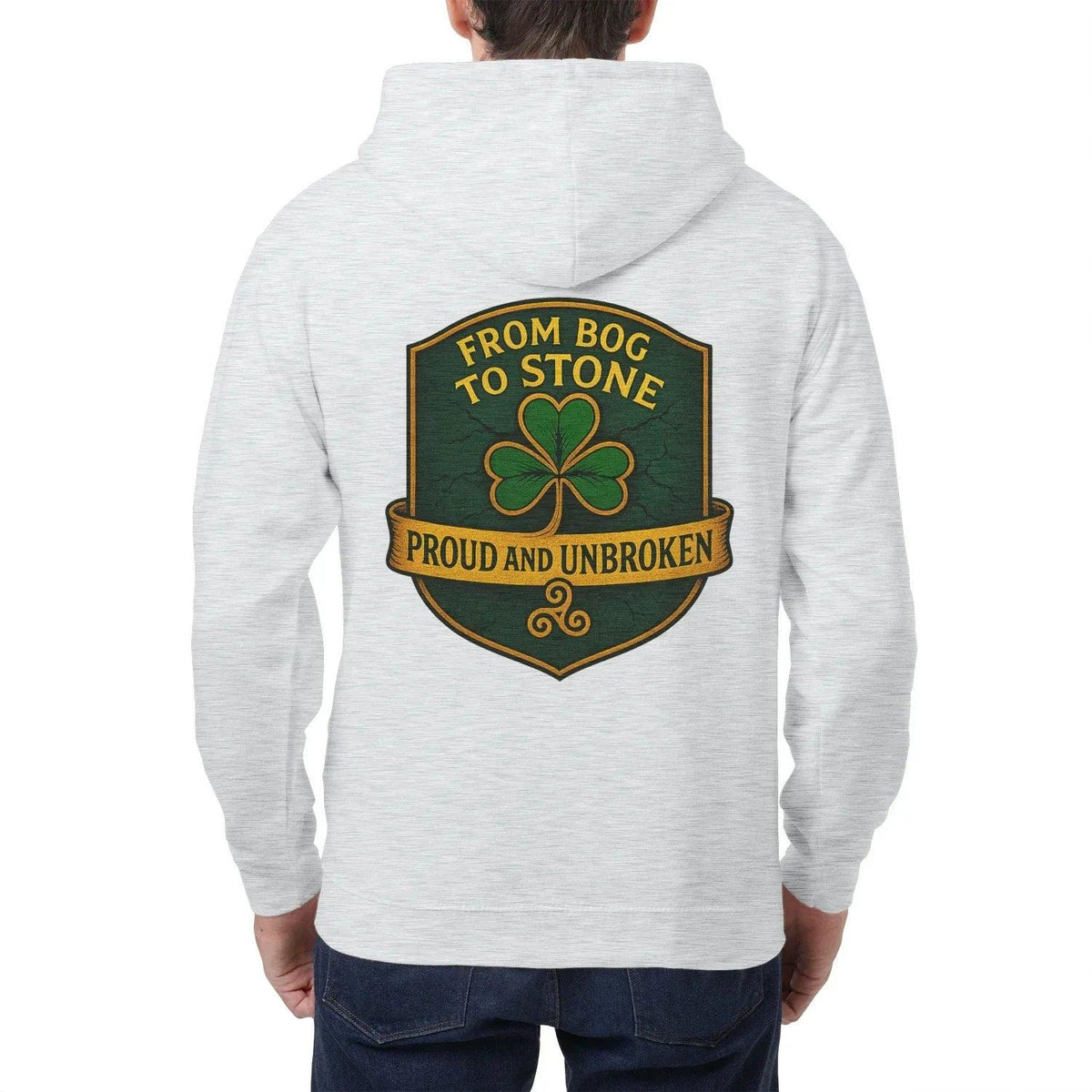 Irish Zip Hoodie - From Bog to Stone Unbroken, Unisex - Celtic Wolfwear