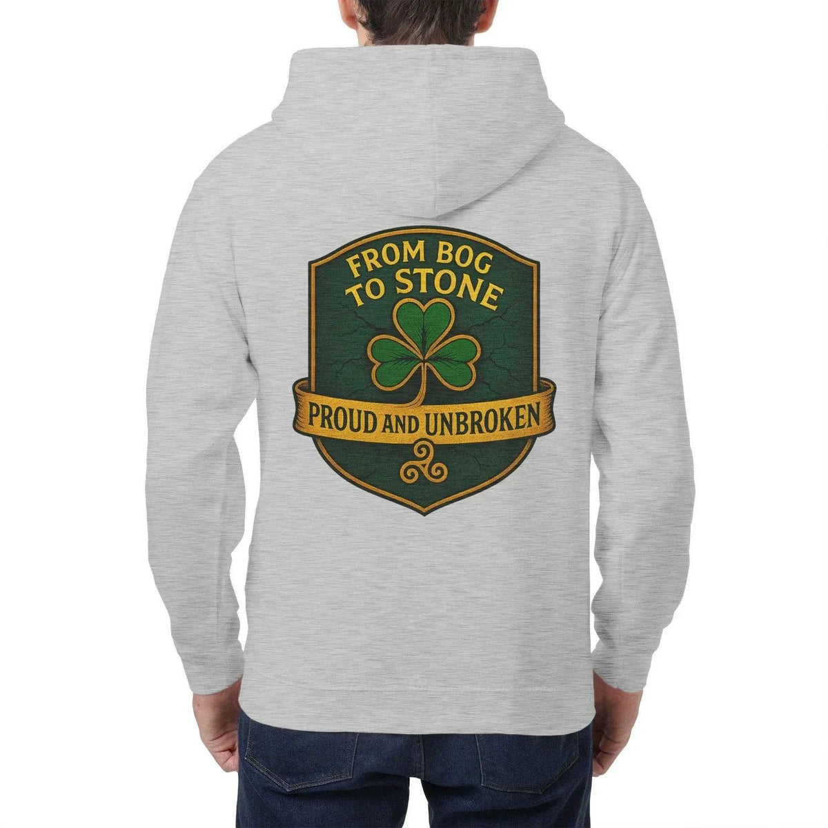 Irish Zip Hoodie - From Bog to Stone Unbroken, Unisex - Celtic Wolfwear