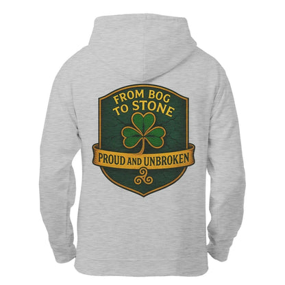 Irish Zip Hoodie - From Bog to Stone Unbroken, Unisex - Celtic Wolfwear