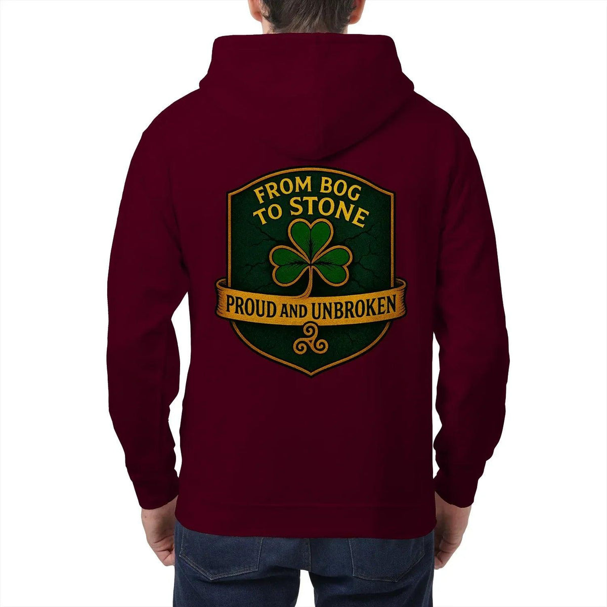 Irish Zip Hoodie - From Bog to Stone Unbroken, Unisex - Celtic Wolfwear