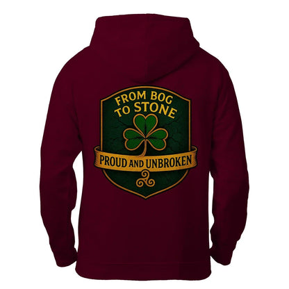 Irish Zip Hoodie - From Bog to Stone Unbroken, Unisex - Celtic Wolfwear