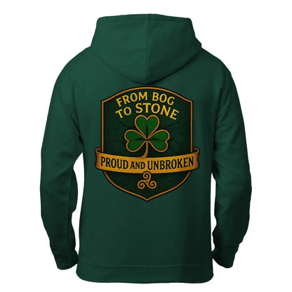 Irish Zip Hoodie - From Bog to Stone Unbroken, Unisex - Celtic Wolfwear