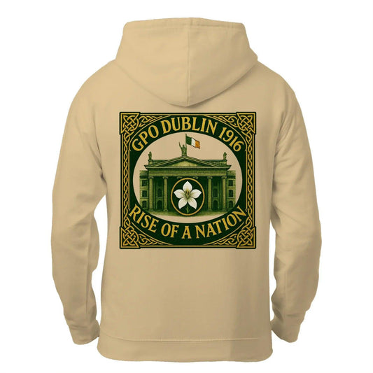 Irish Zip Hoodie - GPO Dublin Easter Rising, Unisex - Celtic Wolfwear