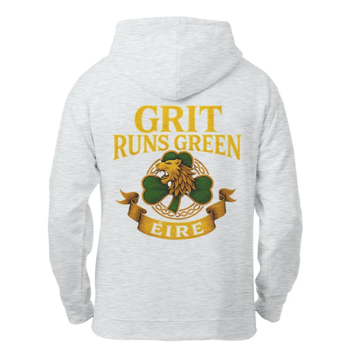 Irish Zip Hoodie - Grit Runs Green, Heritage Streetwear - Celtic Wolfwear