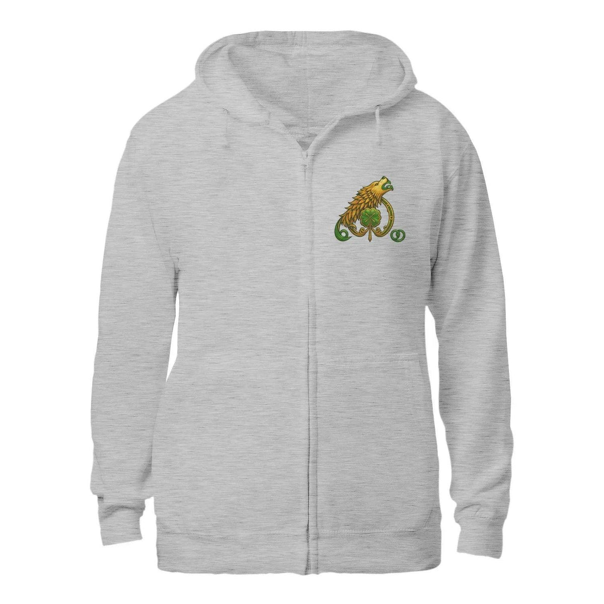 Irish Zip Hoodie - Heritage by Wind and Rain We Stand - Celtic Wolfwear