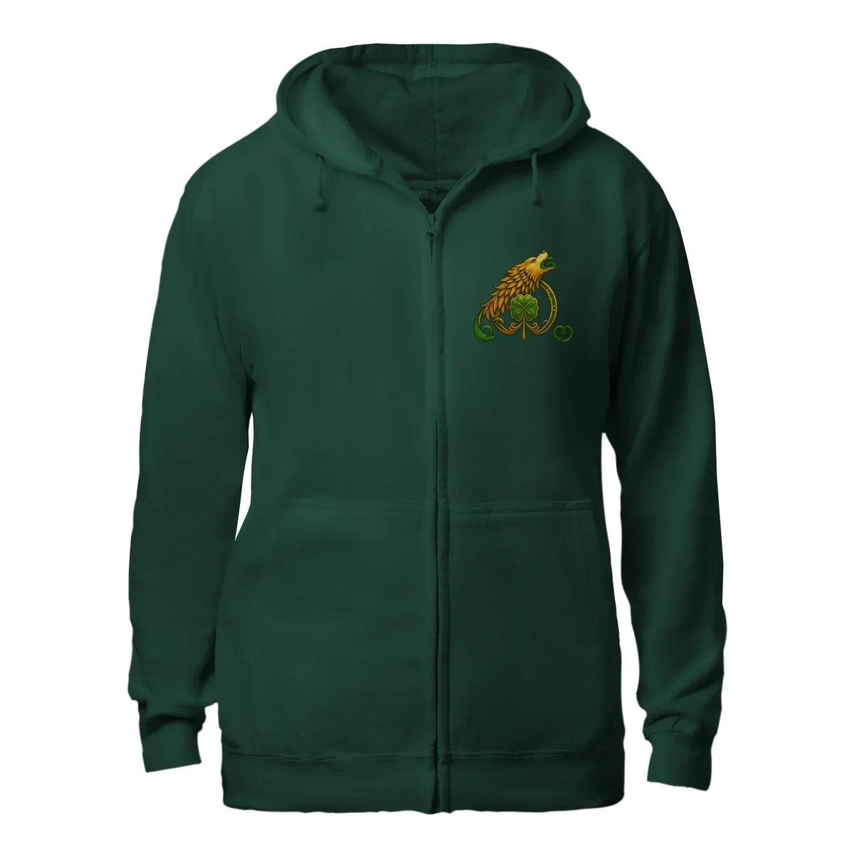 Irish Zip Hoodie - Heritage by Wind and Rain We Stand - Celtic Wolfwear