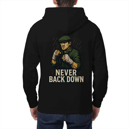 Irish Zip Hoodie - Never Back Down Heritage, Unisex - Celtic Wolfwear