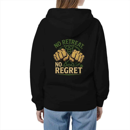 Irish Zip Hoodie - No Retreat No Regret Unisex Streetwear - Celtic Wolfwear
