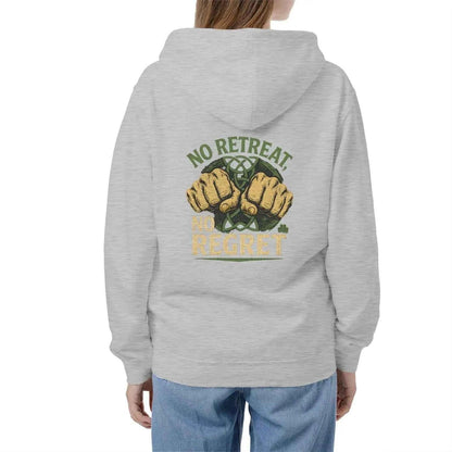 Irish Zip Hoodie - No Retreat No Regret Unisex Streetwear - Celtic Wolfwear