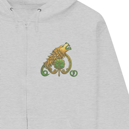Irish Zip Hoodie - Our Spirit Knows No Chains, Unisex - Celtic Wolfwear