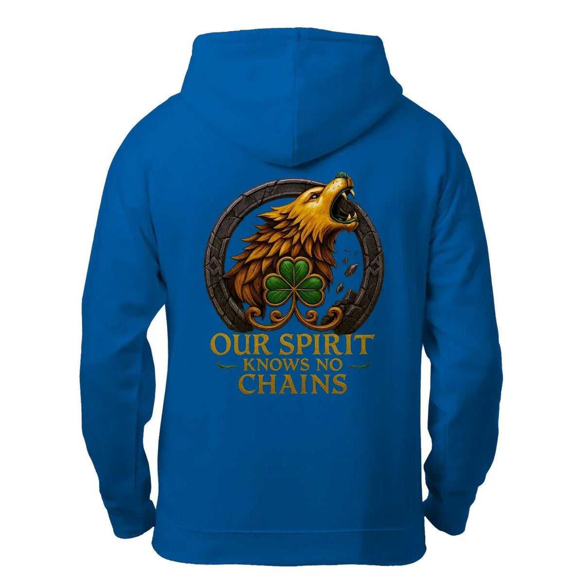 Irish Zip Hoodie - Our Spirit Knows No Chains, Unisex - Celtic Wolfwear