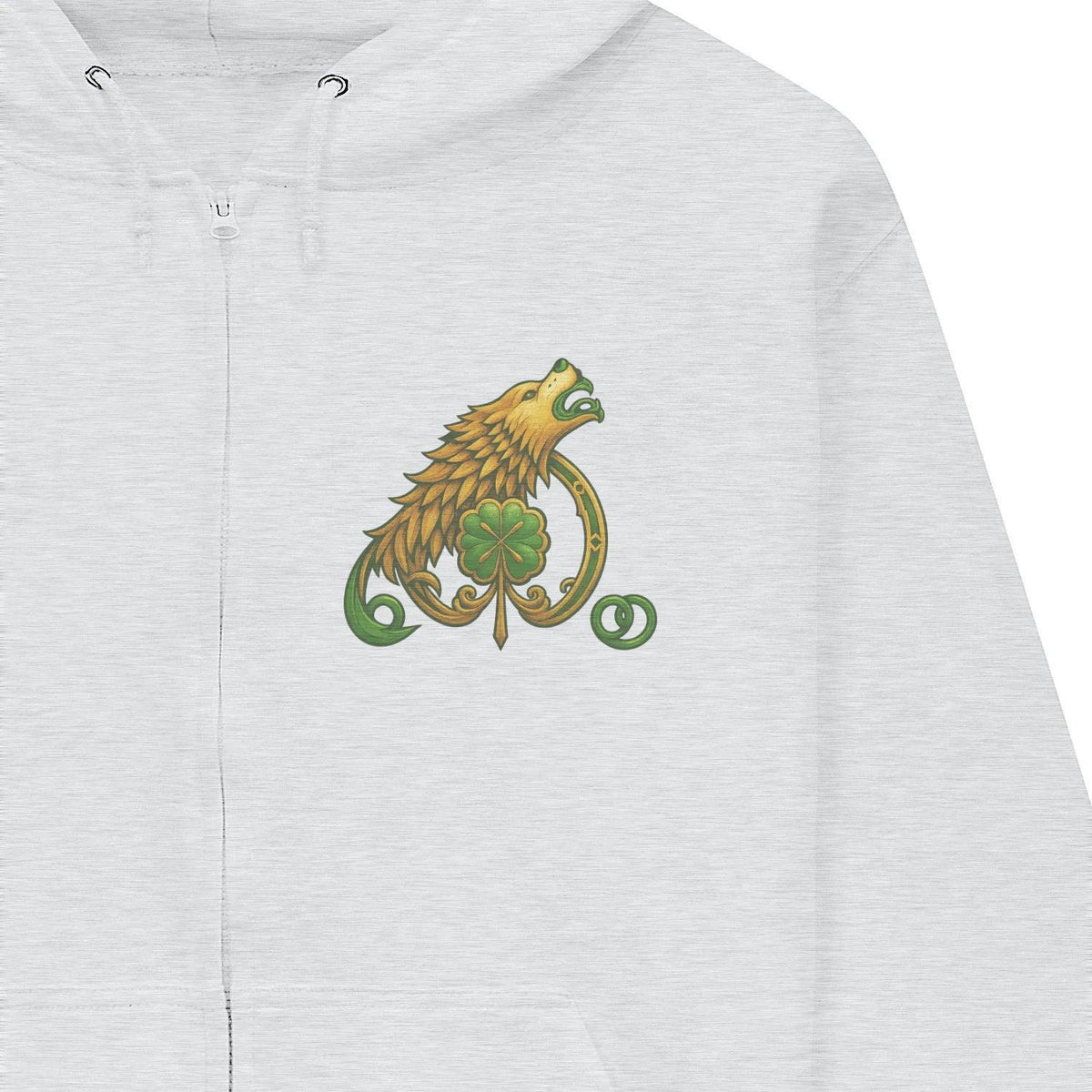 Irish Zip Hoodie - Our Spirit Knows No Chains, Unisex - Celtic Wolfwear