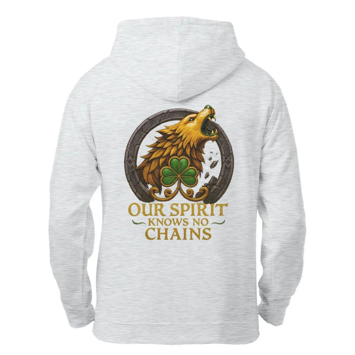 Irish Zip Hoodie - Our Spirit Knows No Chains, Unisex - Celtic Wolfwear