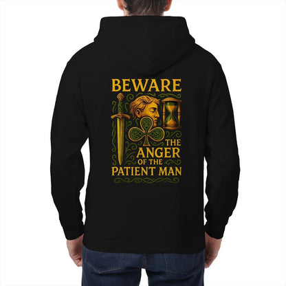 Irish Zip Hoodie - Patient Man Premium Unisex Streetwear - Celtic Wolfwear