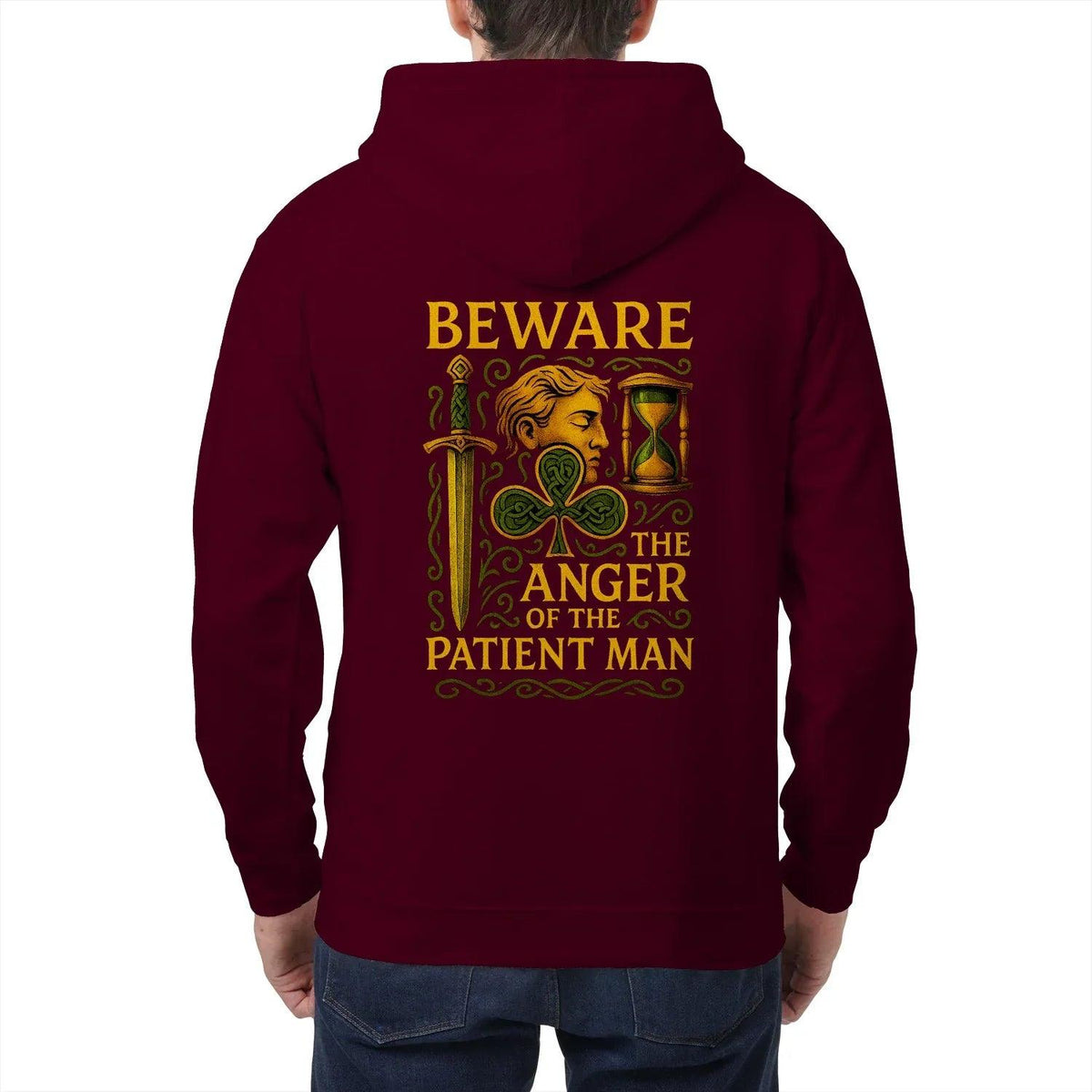 Irish Zip Hoodie - Patient Man Premium Unisex Streetwear - Celtic Wolfwear