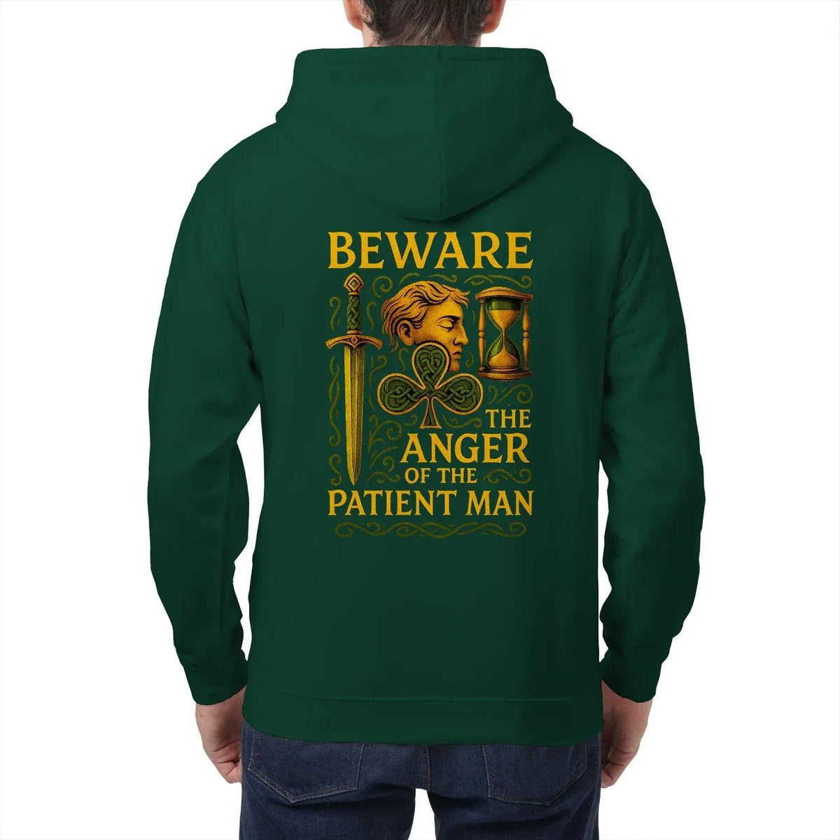 Irish Zip Hoodie - Patient Man Premium Unisex Streetwear - Celtic Wolfwear