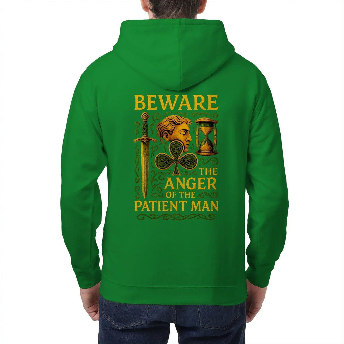 Irish Zip Hoodie - Patient Man Premium Unisex Streetwear - Celtic Wolfwear