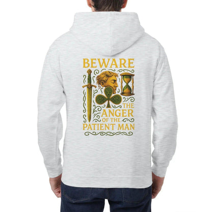 Irish Zip Hoodie - Patient Man Premium Unisex Streetwear - Celtic Wolfwear