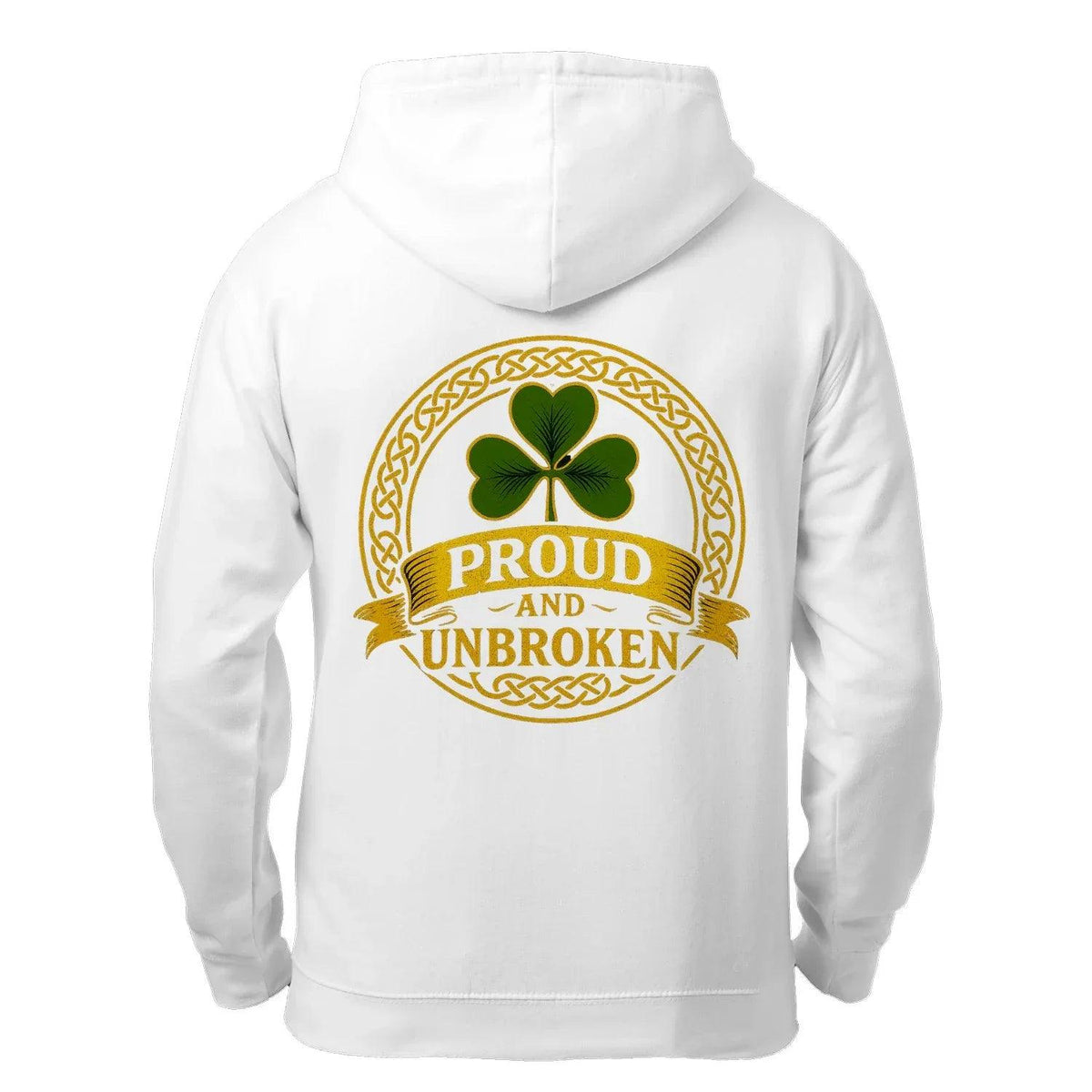 Irish Zip Hoodie - Proud and Unbroken Unisex Streetwear - Celtic Wolfwear