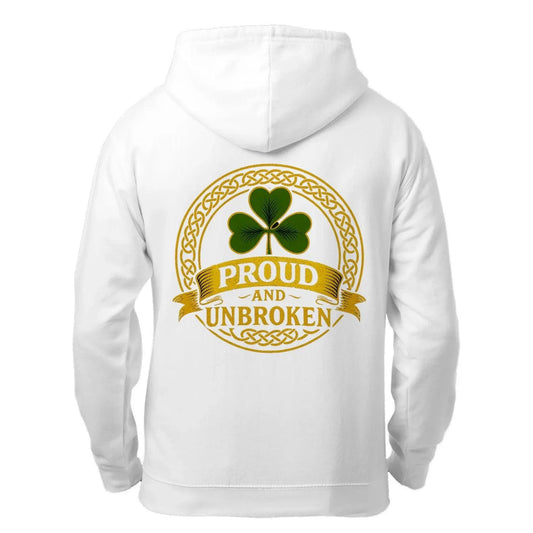 Irish Zip Hoodie - Proud and Unbroken Unisex Streetwear - Celtic Wolfwear