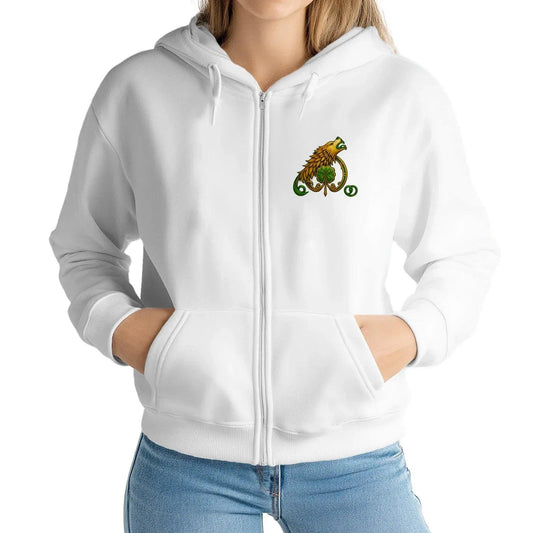 Irish Zip Hoodie - Proud and Unbroken Unisex Streetwear - Celtic Wolfwear