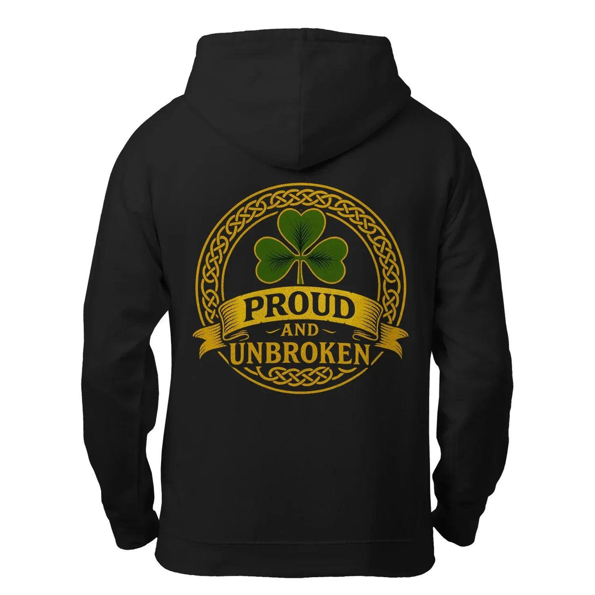 Irish Zip Hoodie - Proud and Unbroken Unisex Streetwear - Celtic Wolfwear