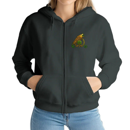 Irish Zip Hoodie - Proud and Unbroken Unisex Streetwear - Celtic Wolfwear