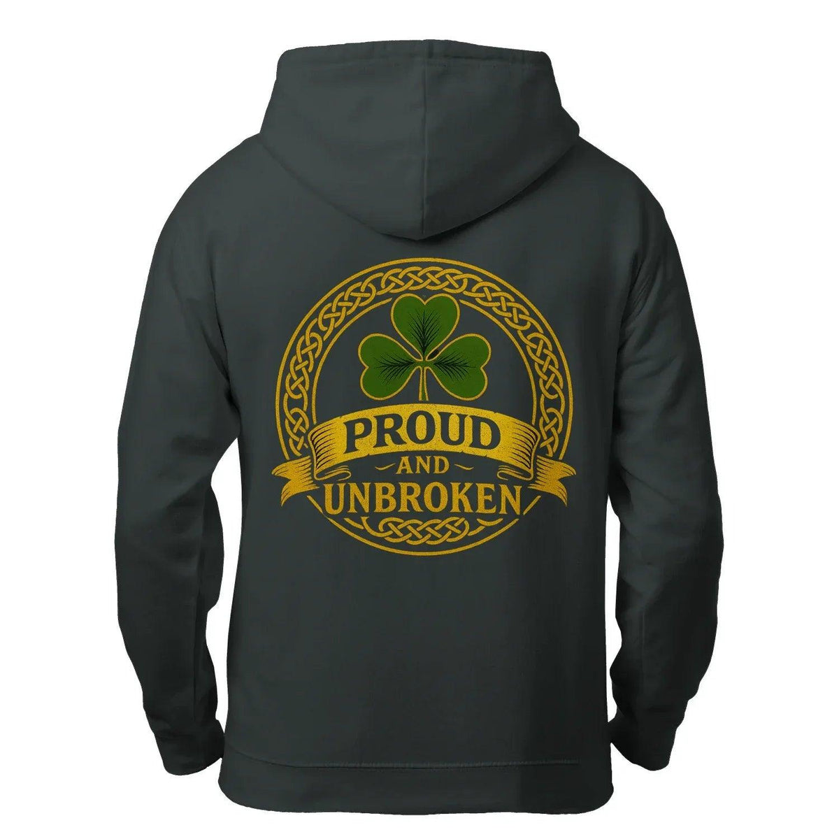 Irish Zip Hoodie - Proud and Unbroken Unisex Streetwear - Celtic Wolfwear