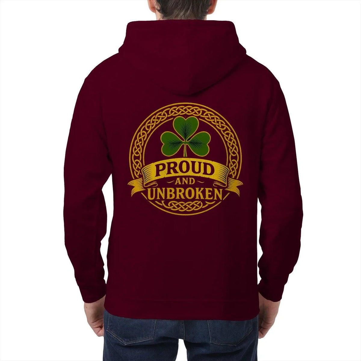 Irish Zip Hoodie - Proud and Unbroken Unisex Streetwear - Celtic Wolfwear