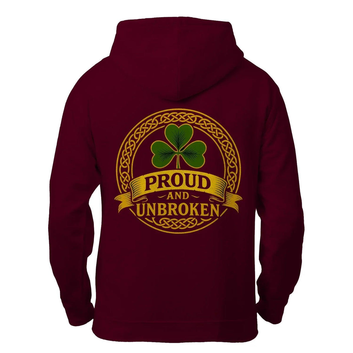 Irish Zip Hoodie - Proud and Unbroken Unisex Streetwear - Celtic Wolfwear