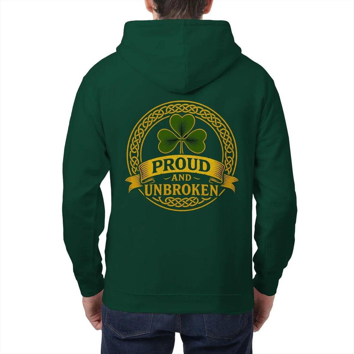 Irish Zip Hoodie - Proud and Unbroken Unisex Streetwear - Celtic Wolfwear