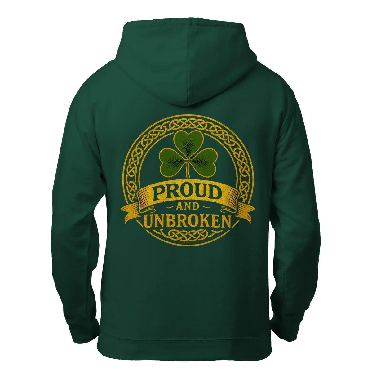 Irish Zip Hoodie - Proud and Unbroken Unisex Streetwear - Celtic Wolfwear