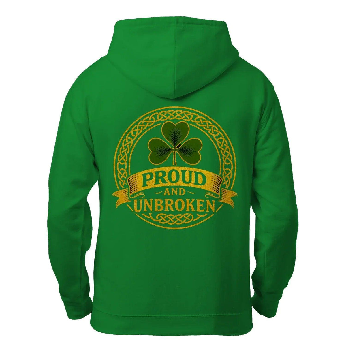 Irish Zip Hoodie - Proud and Unbroken Unisex Streetwear - Celtic Wolfwear