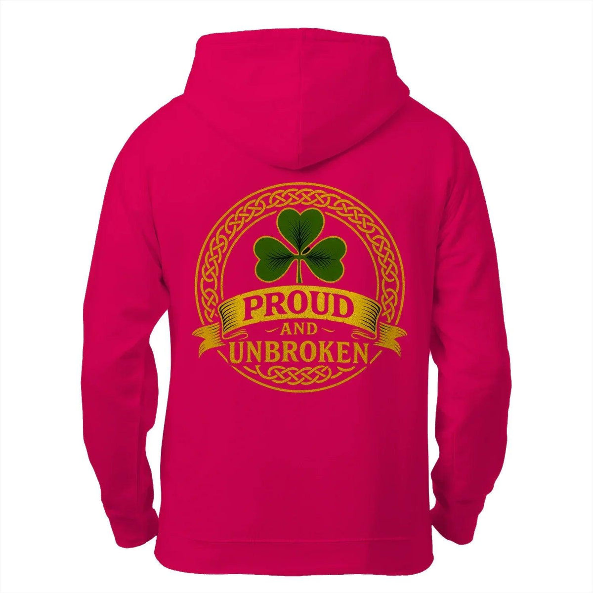 Irish Zip Hoodie - Proud and Unbroken Unisex Streetwear - Celtic Wolfwear
