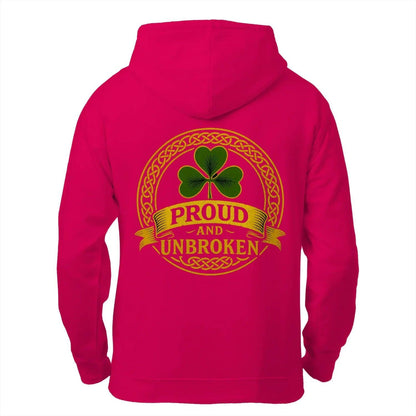 Irish Zip Hoodie - Proud and Unbroken Unisex Streetwear - Celtic Wolfwear