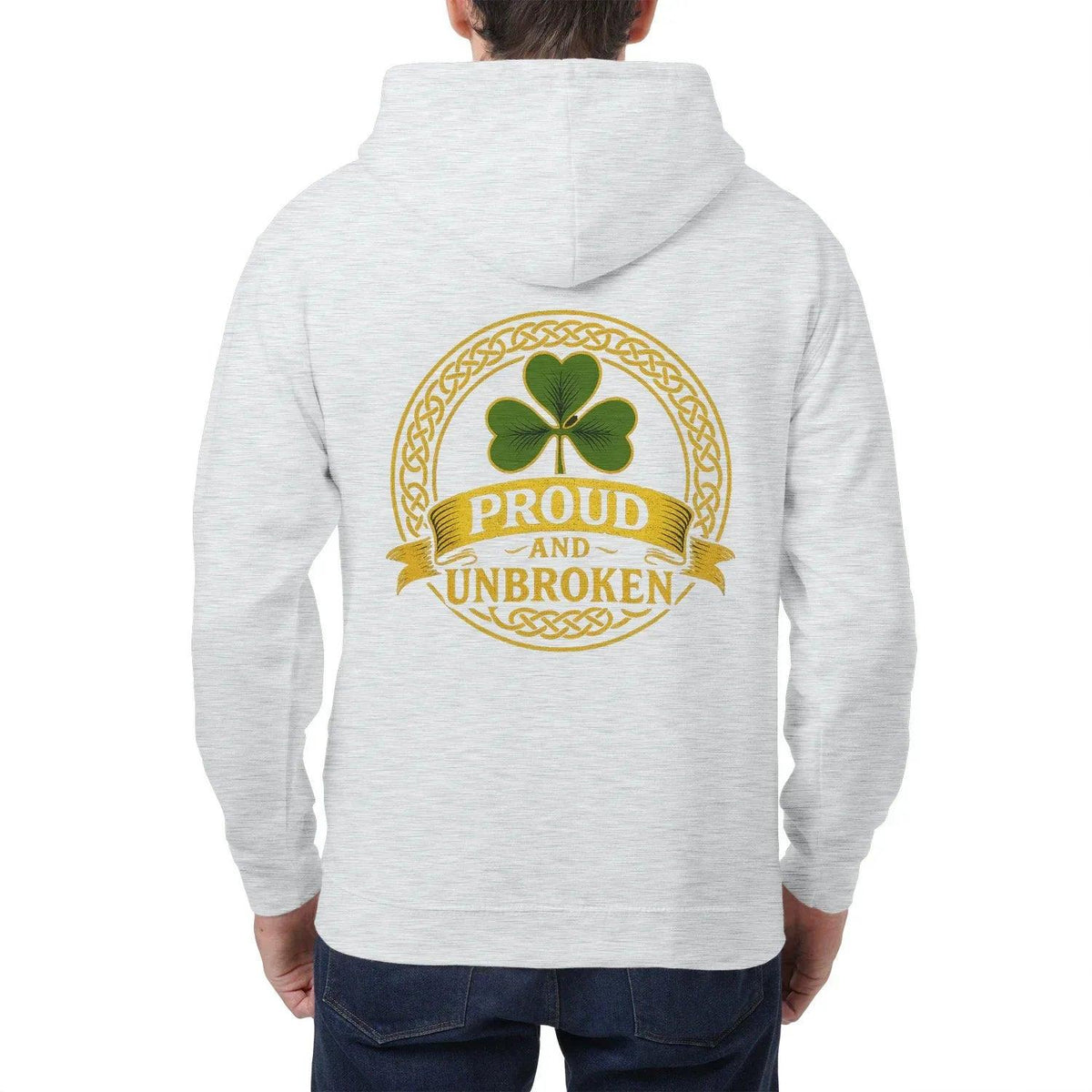 Irish Zip Hoodie - Proud and Unbroken Unisex Streetwear - Celtic Wolfwear