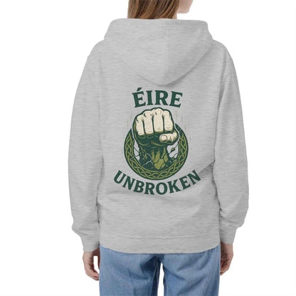 Irish Zip Hoodie - Éire Unbroken, Unisex Matchday Wear - Celtic Wolfwear