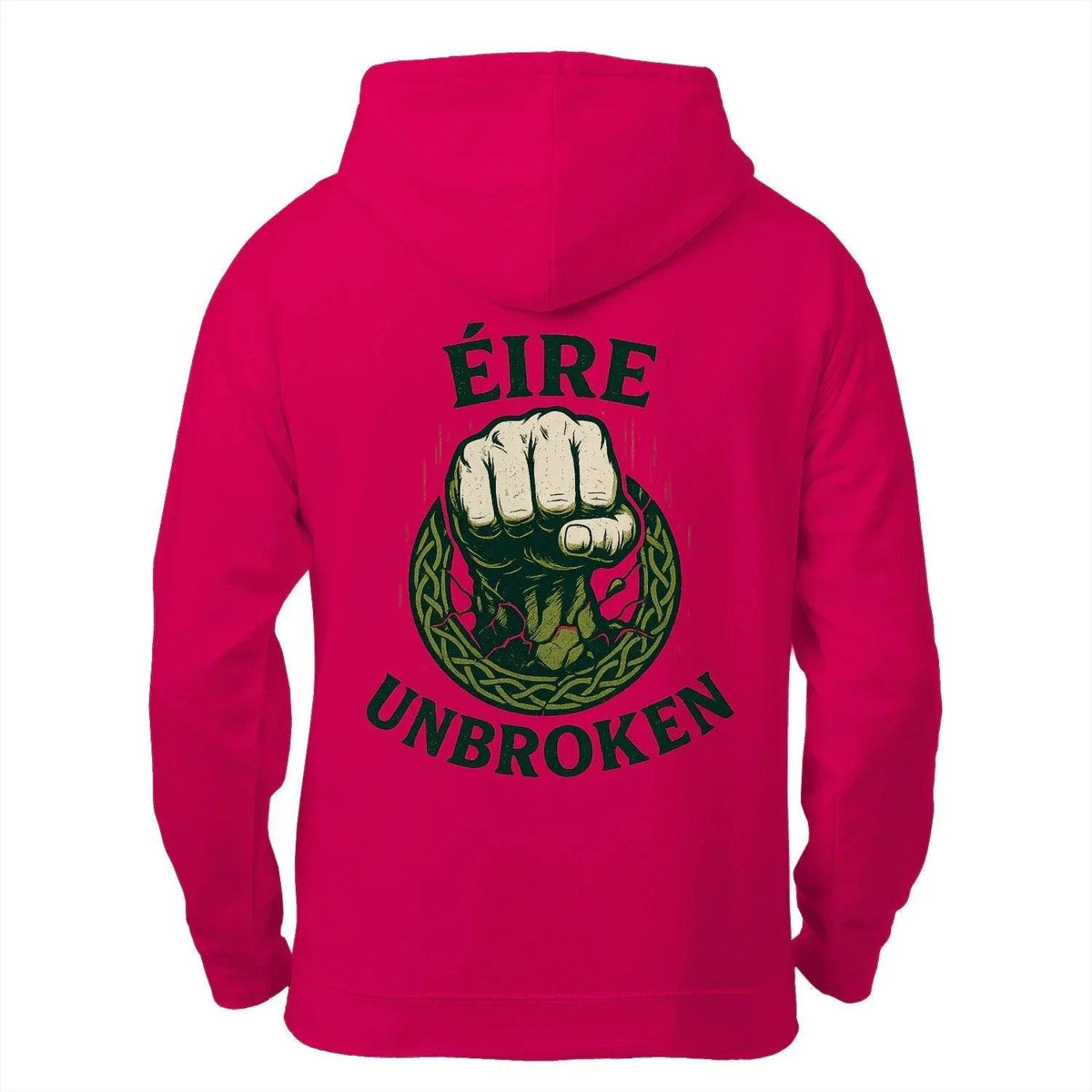 Irish Zip Hoodie - Éire Unbroken, Unisex Matchday Wear - Celtic Wolfwear