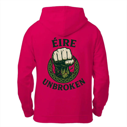 Irish Zip Hoodie - Éire Unbroken, Unisex Matchday Wear - Celtic Wolfwear