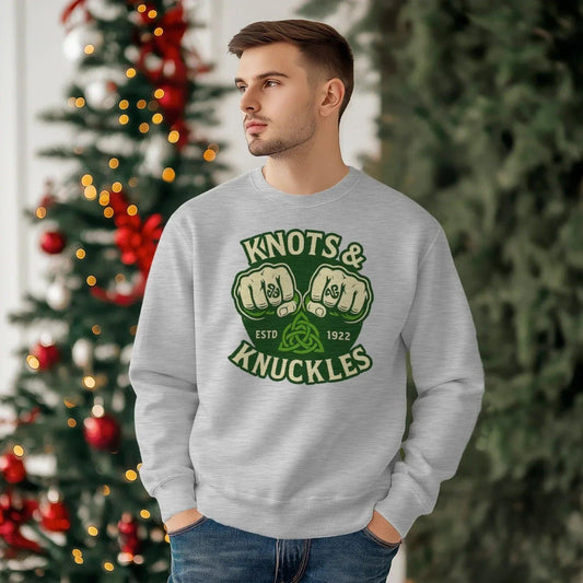 Knots & Knuckles No. 2 Irish Sweatshirt – Crewneck - Celtic Wolfwear