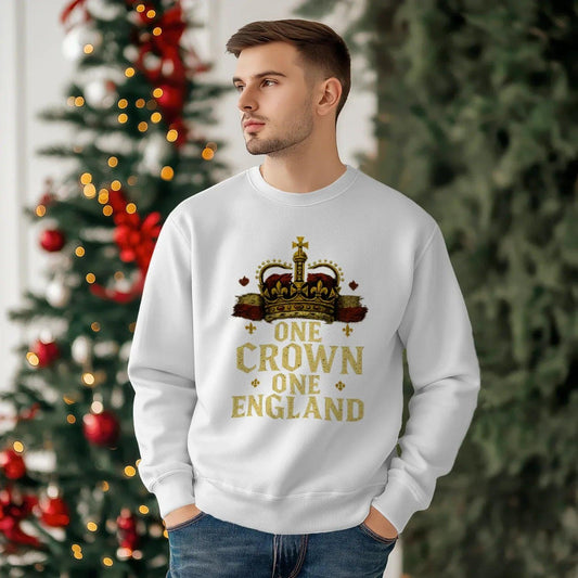 One Crown One England Sweatshirt – Unisex Heritage Crewneck - Celtic Wolfwear