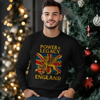 Power & Legacy Dragon England Sweatshirt – Crewneck - Celtic Wolfwear