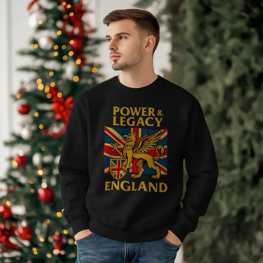 Power & Legacy Dragon England Sweatshirt – Crewneck - Celtic Wolfwear
