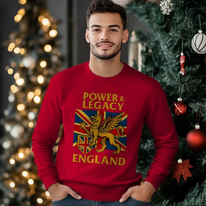 Power & Legacy Dragon England Sweatshirt – Crewneck - Celtic Wolfwear