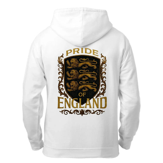 Pride of England Lion Zip Hoodie – Gold Shield Crest - Celtic Wolfwear