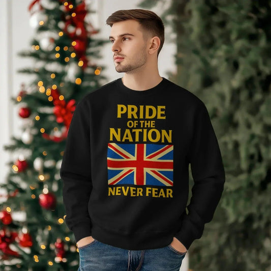 Pride of the Nation England Sweatshirt – Union Jack Crewneck - Celtic Wolfwear