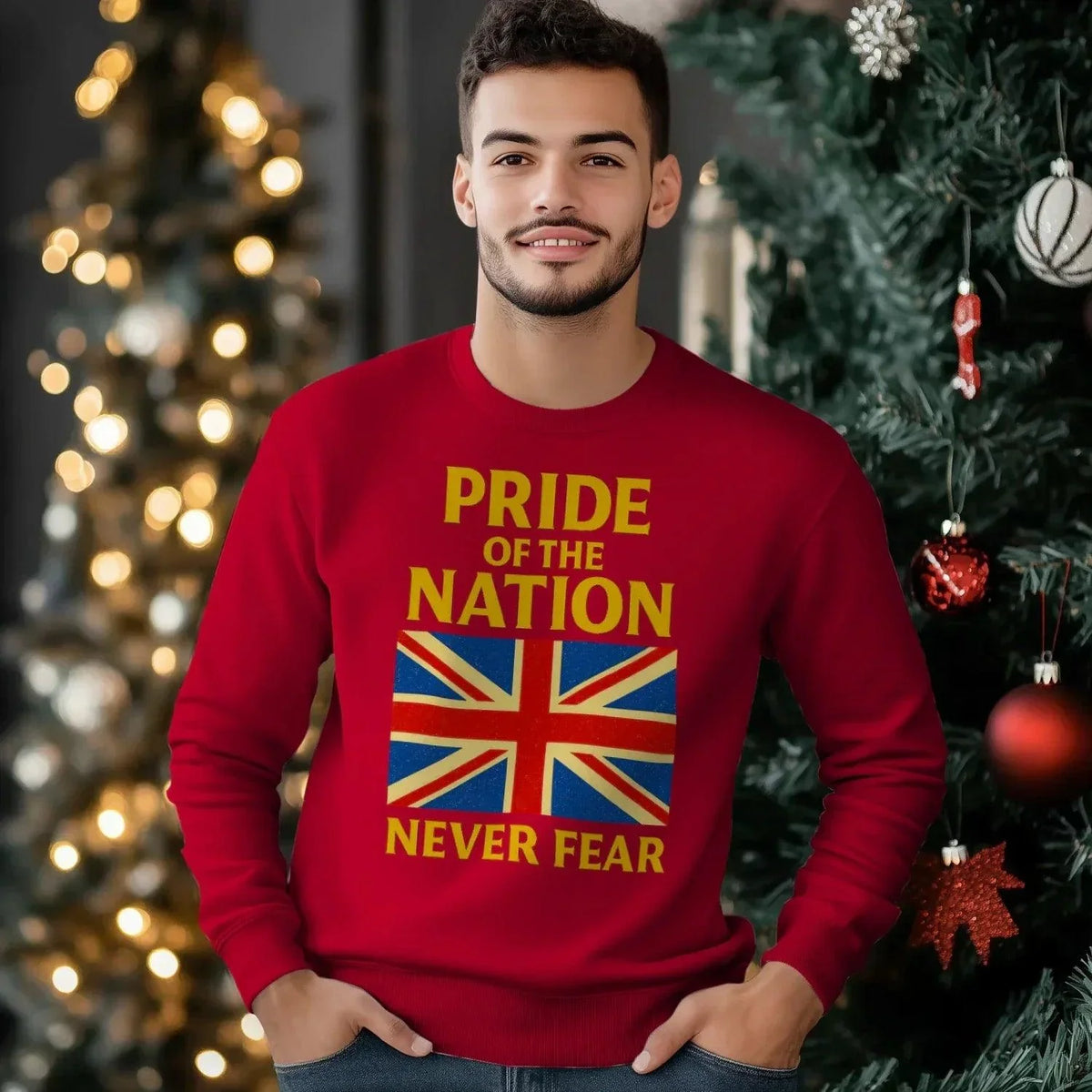 Pride of the Nation England Sweatshirt – Union Jack Crewneck - Celtic Wolfwear
