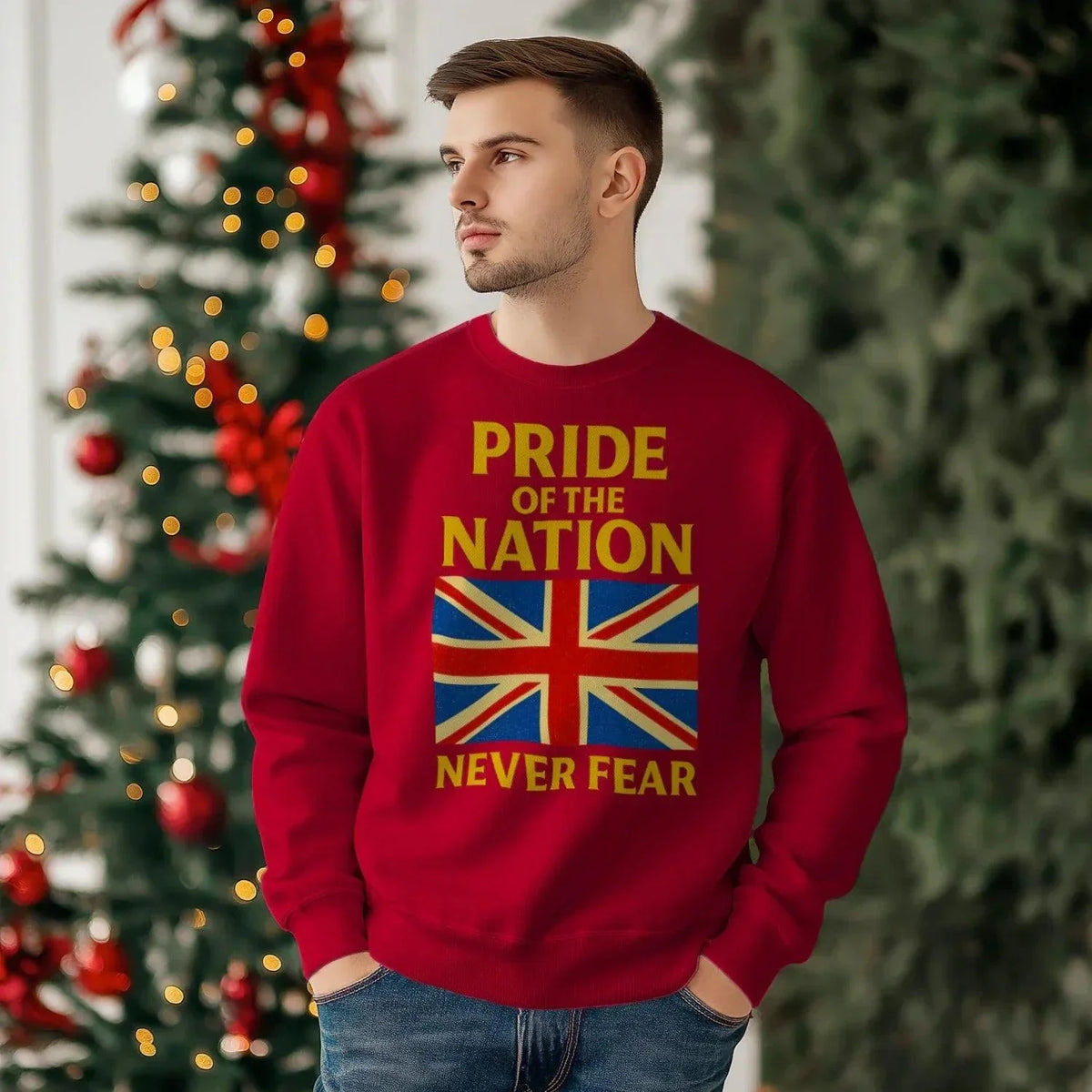 Pride of the Nation England Sweatshirt – Union Jack Crewneck - Celtic Wolfwear
